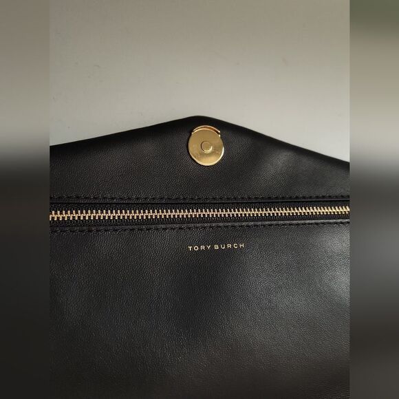 Tory Burch Kira Black Leather Shoulder Bag / Clutch - Picture 7 of 11